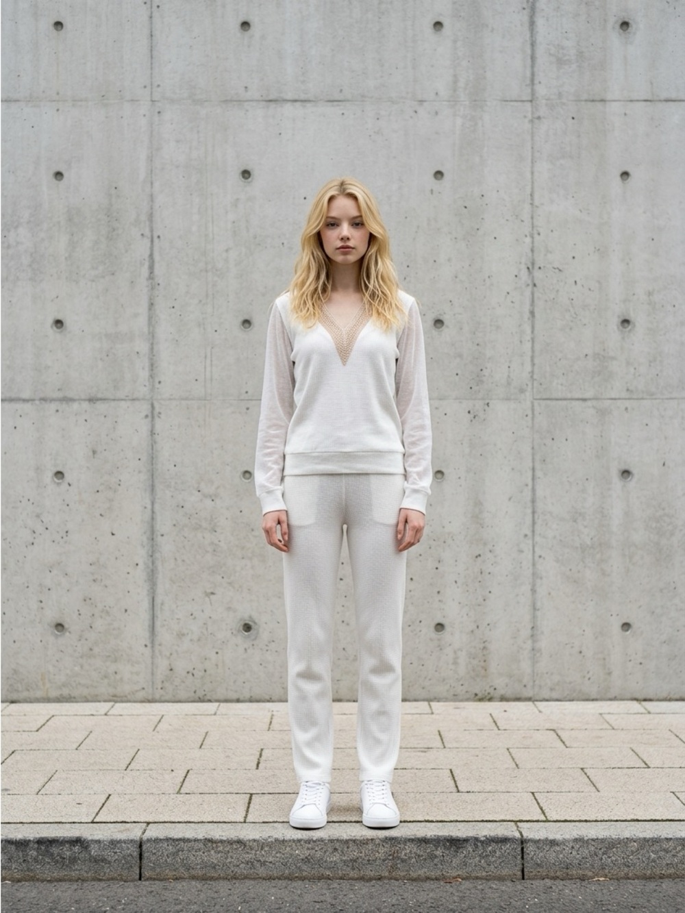 Light Cream V‑Neck Knit Top only!